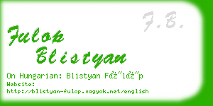 fulop blistyan business card